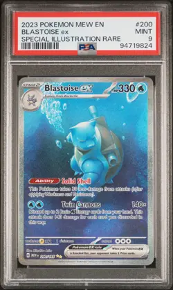 2023 POKEMON MEW EN-151 SPECIAL ILLUSTRATION RARE #200 BLASTOISE EX PSA 9 - Image 1