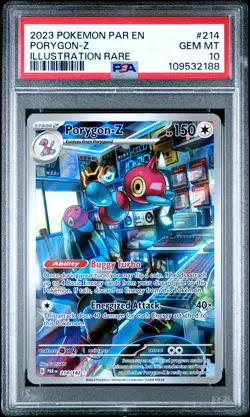 2023 POKEMON PAR EN-PARADOX RIFT ILLUSTRATION RARE #214 PORYGON-Z PSA 10 - Image 1