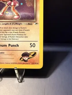 Pokemon Gym Heroes Holo Rare Unlimited Edition Rocket’s Hitmonchan 11/132 NM-LP - Image 4