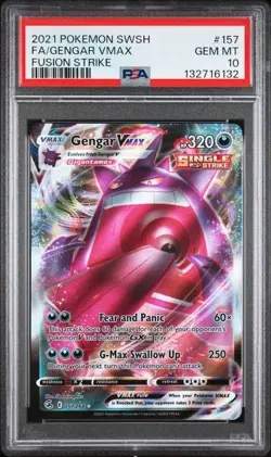 2021 POKEMON SWORD & SHIELD FUSION STRIKE #157 FULL ART/GENGAR VMAX PSA 10 - Image 1