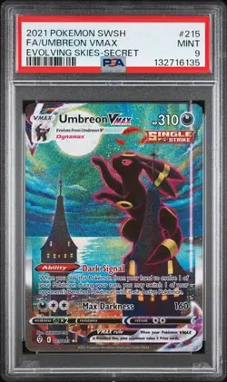 Pokemon 2021 Umbreon VMAX 215/203 Alt Art Secret Rare Evolving Skies PSA 9 - Image 1