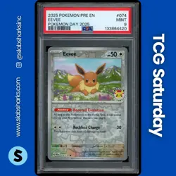 2025 POKEMON PRISMATIC EVOLUTIONS #074/131 EEVEE POKEMON DAY 2025 PSA 9 - Image 1