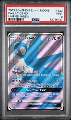 2019 POKEMON SUN & MOON UNIFIED MINDS LATIOS GX #223 PSA 9 MINT #132716137 - Image 1