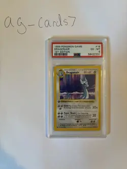Pokemon TCG Dragonair 18/102 Base Set 1st Edition (Shadowless) 1999 PSA 6 - Image 1