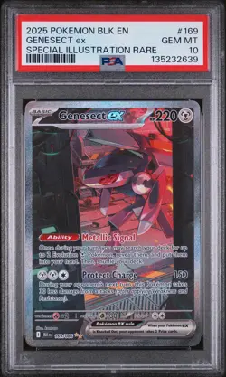 2025 POKEMON BLK EN-BLACK BOLT SPECIAL ILLUSTRATION RARE #169 GENESECT EX PSA 10 - Image 1