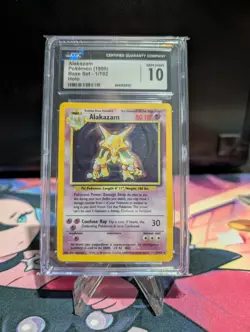 Pokemon Alakazam Base Set 1/102 Holo Rare CGC 10 GEM MINT Vintage WOTC - Image 1