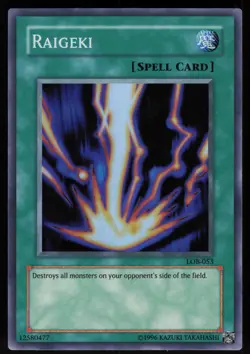 Raigeki LOB-053 Super Rare Legend of Blue Eyes White Dragon Unlimited Yu-Gi-Oh - Image 1