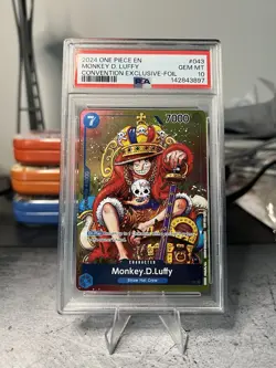 2024 One Piece ENGLISH Convention Foil p-043 Monkey D Luffy PSA 10 GEM MINT - Image 1