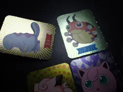 Pokemon 1999 Magazine Ginpika Himitsu Mini Card x4 Clefairy Jigglypuff etc #5867 - Image 2