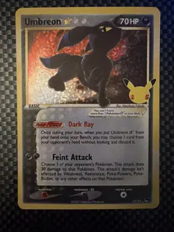 Pokemon Umbreon Star 17/17 Celebrations Classic Collection Holo Card TCG - Image 1