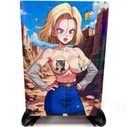 Dragon Ball Z Android 18 Sexy Hot Anime Waifu Girl Lewd Goddess Story Art Card - Image 2