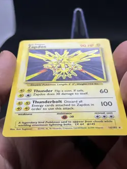 Zapdos Holo 16/102 Base Set Holo Unlimited Pokemon Card LP/NM - Image 3