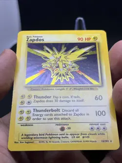 Zapdos Holo 16/102 Base Set Holo Unlimited Pokemon Card LP/NM - Image 5