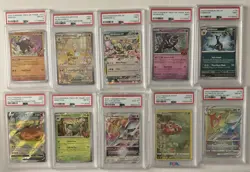 10 PSA Graded Pokemon Card Slab Charizard Arceus Paras Umbreon Alakazam Lot!! - Image 1