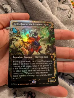 MTG Bello, Bard of the Brambles 0101 Raised Foil Borderless Bloomburrow Magic LP - Image 1
