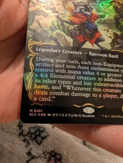 MTG Bello, Bard of the Brambles 0101 Raised Foil Borderless Bloomburrow Magic LP - Image 3