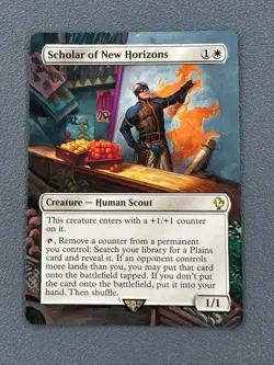 Scholar of New Horizons 252 MTG Final Fantasy Commander Hand Painted Altered Art - Image 1