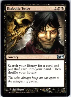 Diabolic Tutor 95 U Magic 2014 (M14) Magic the Gathering MTG LP - Image 1