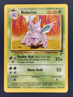 NIDORINO - 54/130 - Base Set 2 - Pokemon Card - NM - Image 1