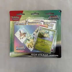 Pokemon TCG: Prismatic Evolutions 3-Pack Blister Tech Sticker Collection Leafeon - Image 1