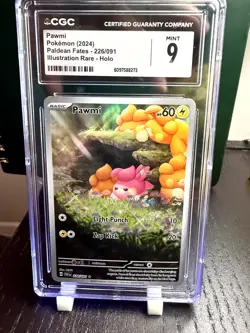 CGC MINT 9 2024 Pokemon Pawmi Paldean Fates- 226/091 Illustration Rare Holo - Image 1