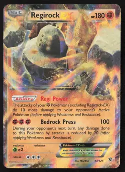 2016 Pokemon XY Fates Collide Regirock-EX #43 ES6 - Image 1