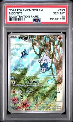 Meditite - 153/142 Stellar Crown Illustration Rare PSA 10 GEM MINT - POKEMON TCG - Image 1