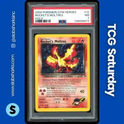 2000 POKEMON GYM HEROES #12/132 ROCKET'S MOLTRES HOLO RARE PSA 7 - Image 1