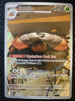 Pokemon TCG Crustle 186/182 Illustration Rare Sv10: Destined Rivals - Image 1