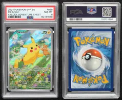 Pikachu (Paldea Adventure Chest) Holo Pokemon Scarlet & Violet Black Star PSA 8 - Image 3