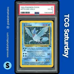 1999 POKEMON FOSSIL #2/62 ARTICUNO HOLO RARE PSA 4 - Image 1