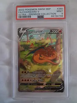 Pokemon Ultra-Premium Collection Charizard v SWSH260 BSP 2022 PSA 9 - Image 1