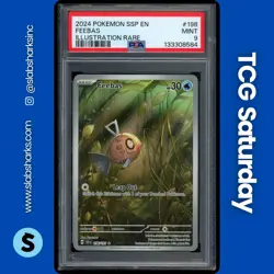 2024 POKEMON SURGING SPARKS #198/191 FEEBAS ILLUSTRATION RARE PSA 9 - Image 1