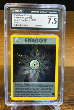 RAINBOW ENERGY POKEMON 2000 TEAM ROCKET 17/82 HOLO CGC 7.5 NEAR MINT+ - Image 1
