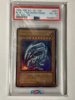 2002 Yu-Gi-Oh! Starter Deck Kaiba Blue-Eyes White Dragon SDK 1st Edition PSA 4 - Image 1