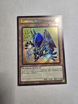 Yugioh! 1x Elemental HERO Sparkman MZMU-EN059 Secret Rare 1st Ed NM - Image 1