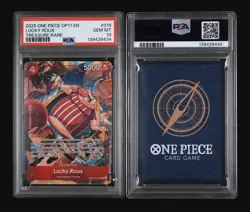2025 ONE PIECE OP11-A FIST OF DIVINE SPEED #015 LUCKY ROUX TREASURE RARE PSA 10 - Image 4