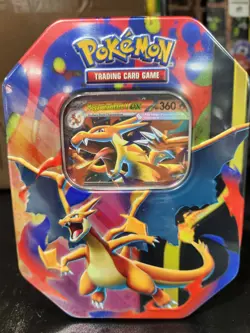 Pokemon Mega Charizard X & Y Collectible Tin Mega Evolution Series Card Storage - Image 1