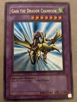 MISPRINT Yu-Gi-Oh Gaia The Dragon Champion Ultra Rare Name LOB-125 LP Card - Image 1