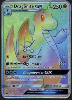 Pokemon Dragonite GX SM156 SM Promo Full Art Holo Black Star 250 HP Rare Card - Image 1