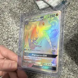 Pokemon Dragonite GX SM156 SM Promo Full Art Holo Black Star 250 HP Rare Card - Image 5