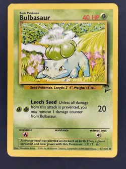 BULBASAUR - 67/130 - Base Set 2 - Pokemon Card - Image 1