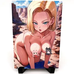 Dragon Ball Z Android 18 Sexy Hot Anime Waifu Girl Lewd Goddess Story Art Card - Image 1