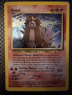 Entei 6/64 Unlimited Holo Rare Pokemon Card TCG - Image 1