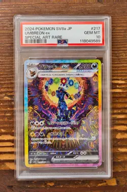 PSA 10 Umbreon ex SAR 217/187 sv8a Terastal Festival Japanese 2024 Pokemon Card - Image 1