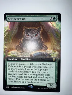Owlbear Cub (Extended Art) #592 (NM) Baldur's Gate CLB Magic MTG - Image 1