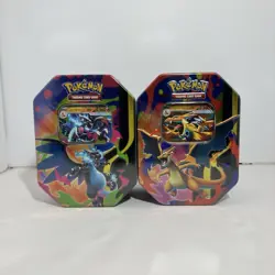 Pokemon Mega Charizard X & Y EX Tins Sealed SET OF 2 Ascended Heroes - Image 1