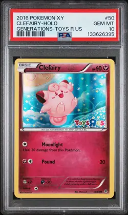 2016 POKEMON XY GENERATIONS TOYS R US #50 CLEFAIRY-HOLO PSA 10 - Image 1