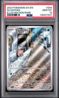 2023 POKEMON SVI EN-SCARLET & VIOLET ILLUSTRATION RARE #204 SLOWPOKE PSA 10 - Image 1