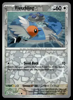 FLETCHLING - 121/142 Common Stellar Crown Pokemon Reverse Holo NM - Image 1